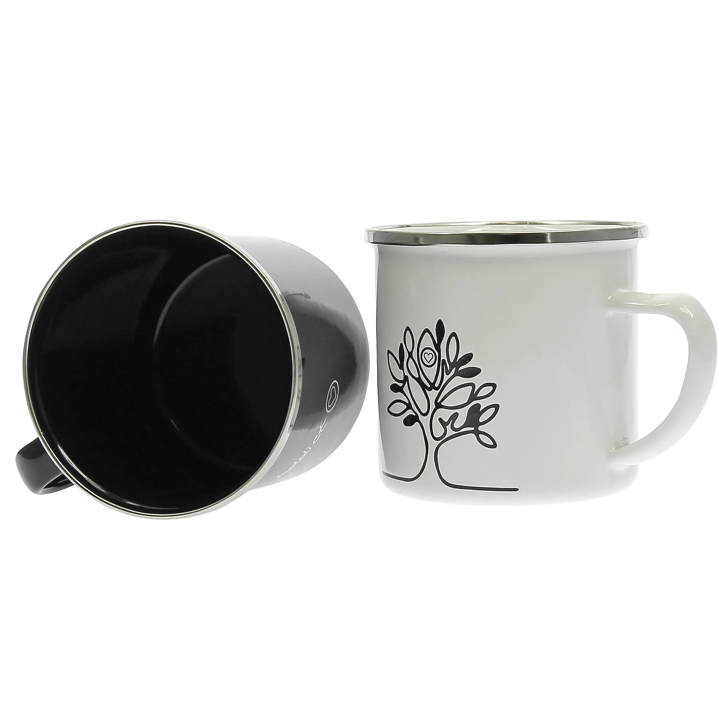 Set de 2 mugs en acier émaillé