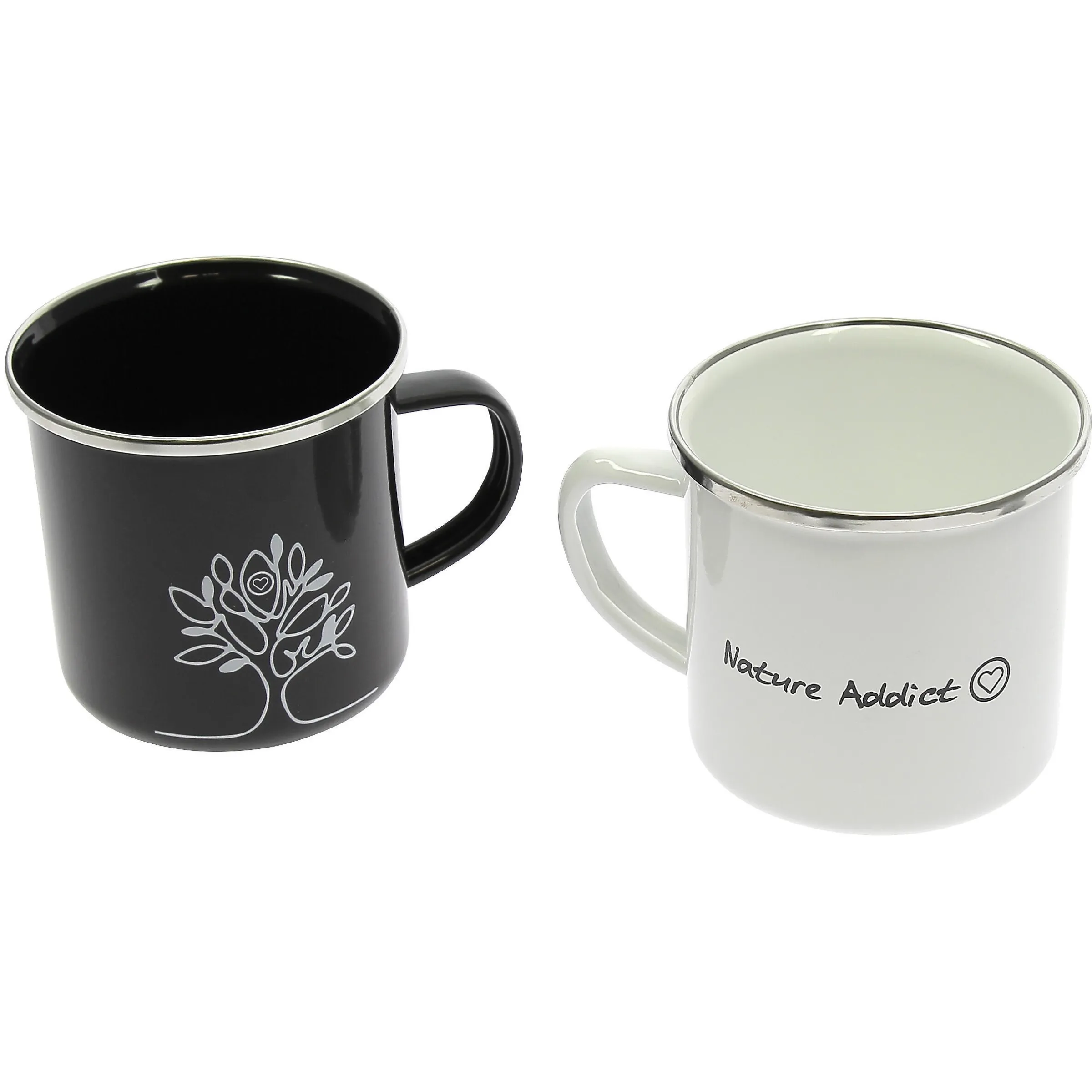 Set de 2 mugs en acier émaillé