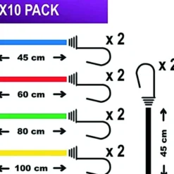 Set de rangement de 10 tendeurs multi-longueurs