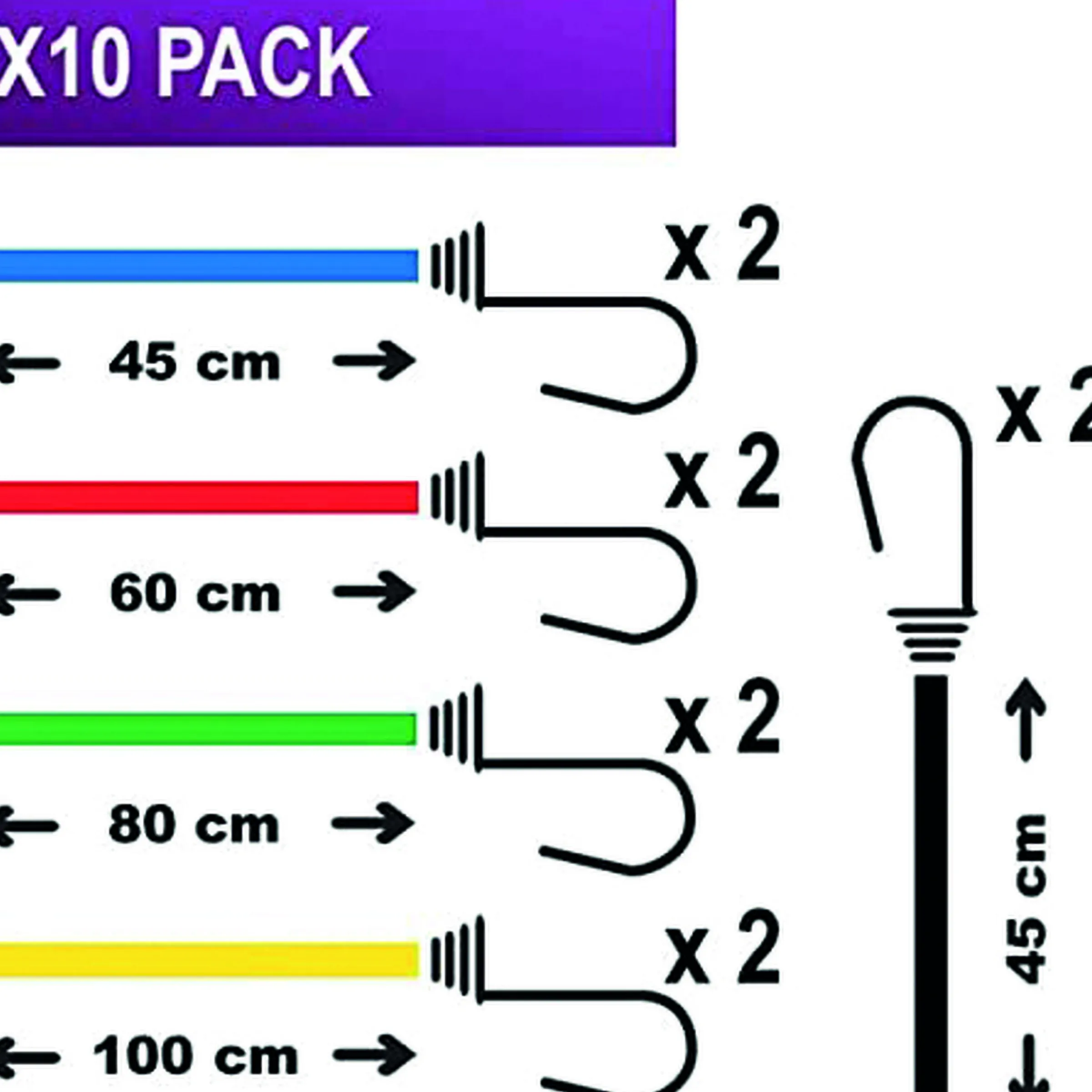 Set de rangement de 10 tendeurs multi-longueurs