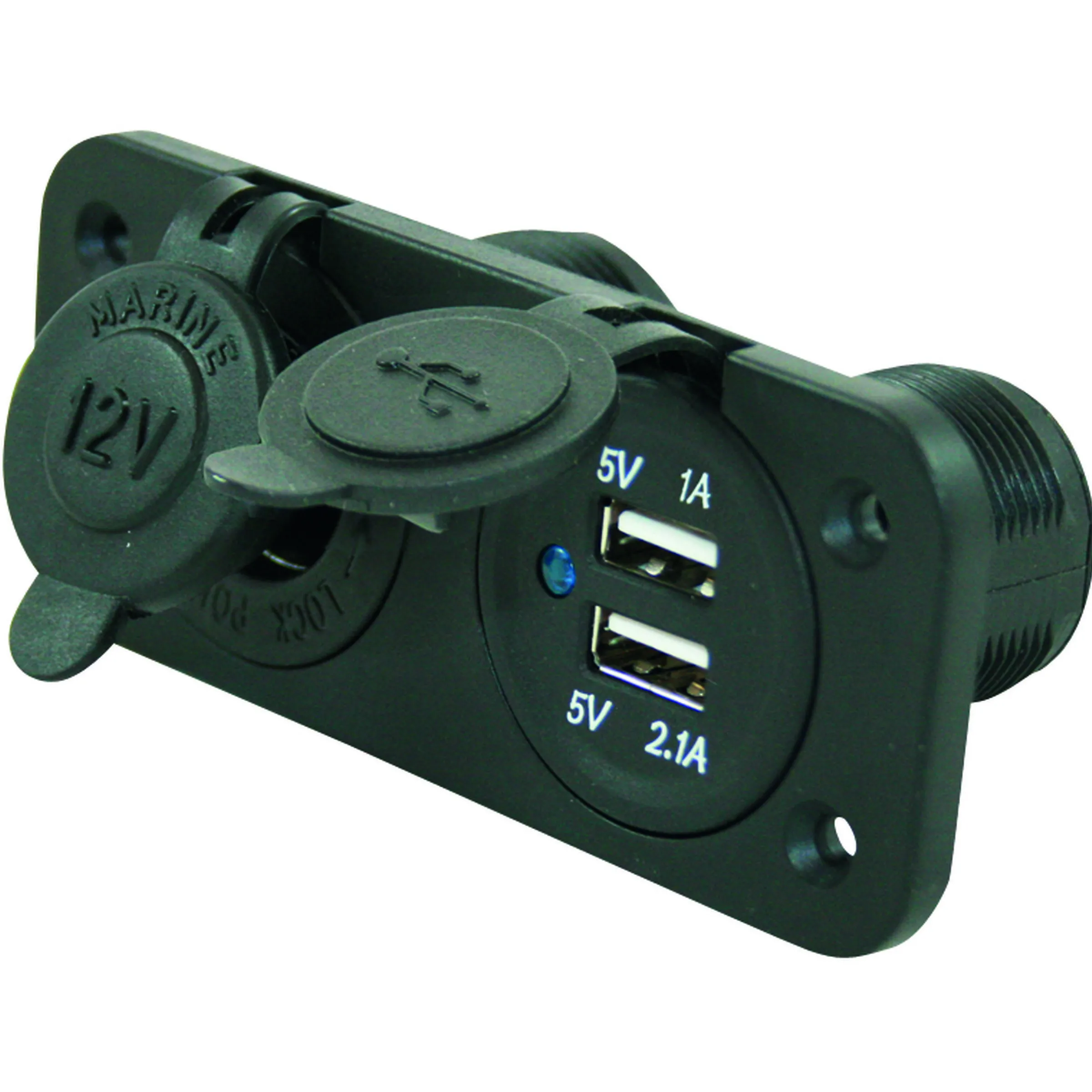 Socle 12 Volts + 2 prises USB