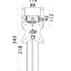 Support plafond pivotant réglable
