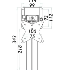 Support plafond pivotant réglable