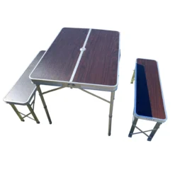 Table de camping avec bancs pour 4 personnes
