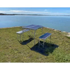 Table de camping avec bancs pour 4 personnes