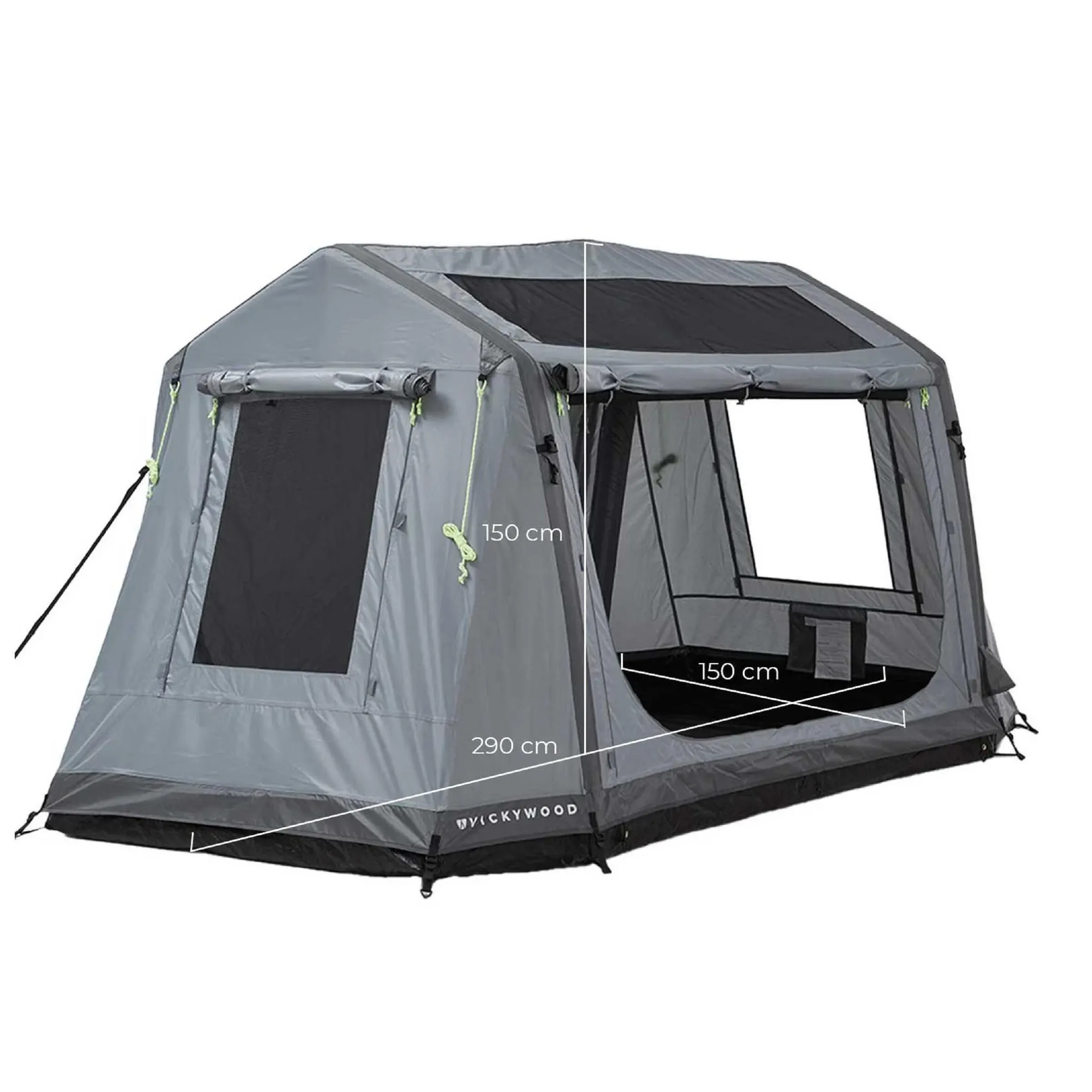 Tente de camping gonflable autoportante 140 grise