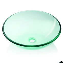 Vasque semi-sphérique en verre transparent