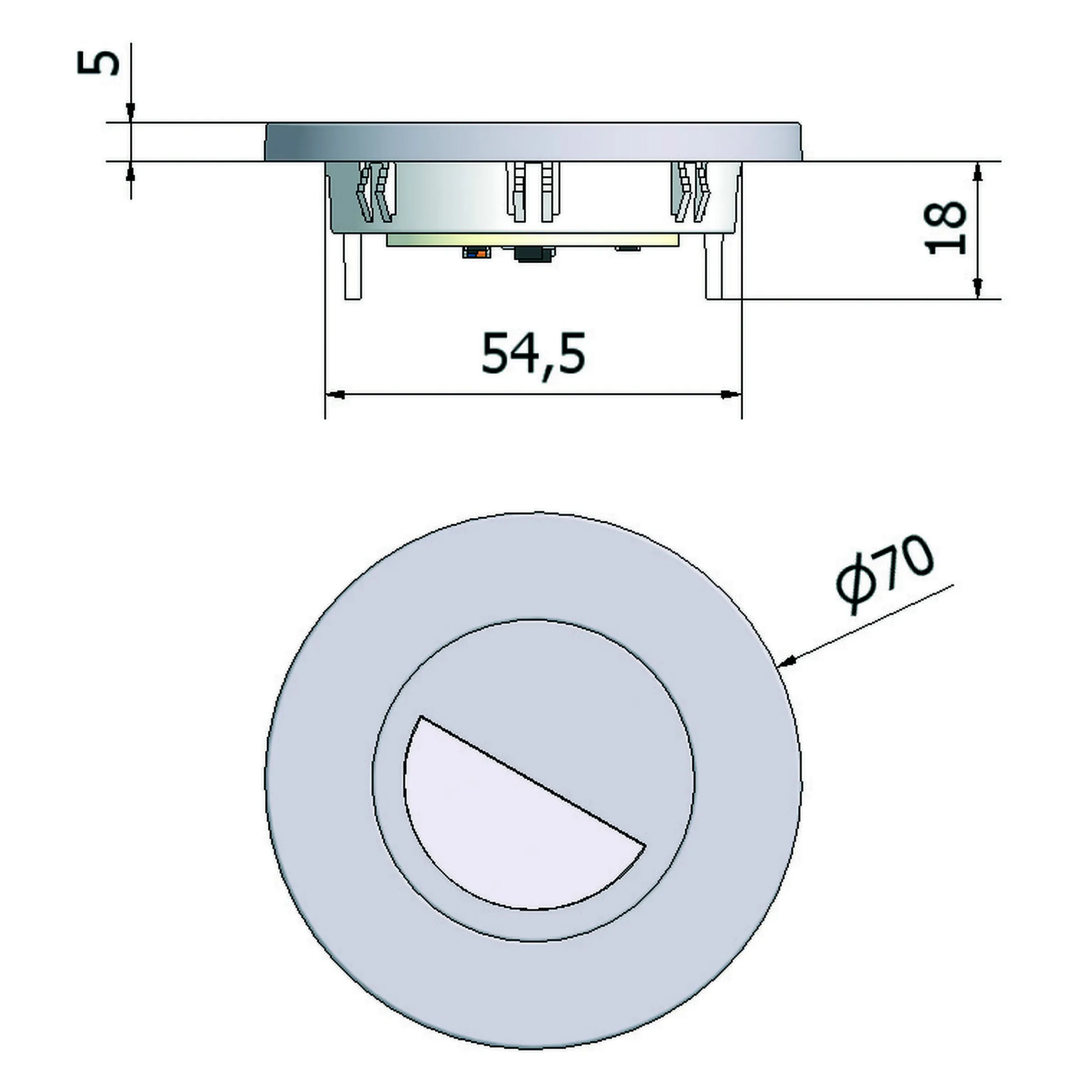 Veilleuse encastrable fixe à Leds