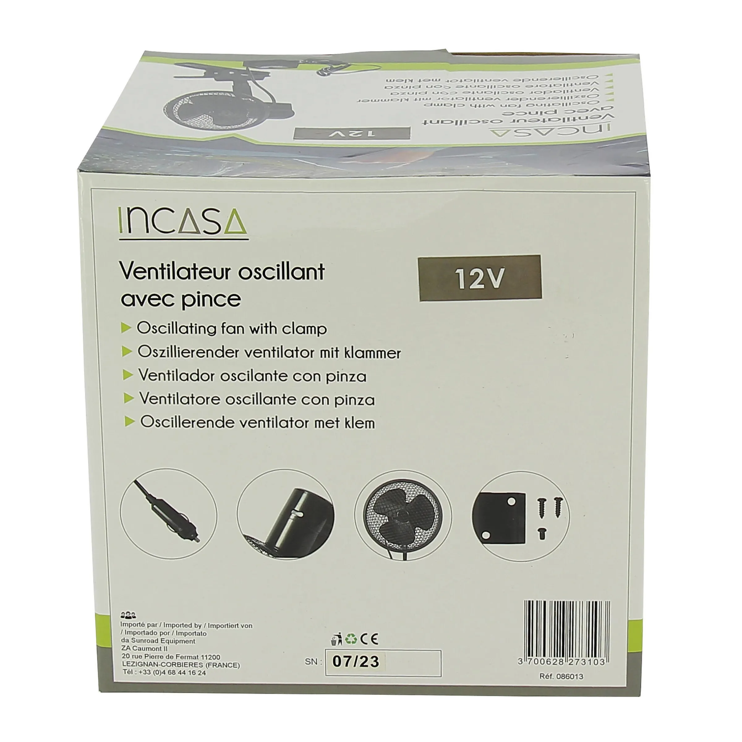 Ventilateur oscillant 12 Volts